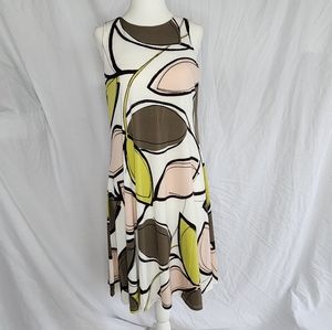 Green and white dress